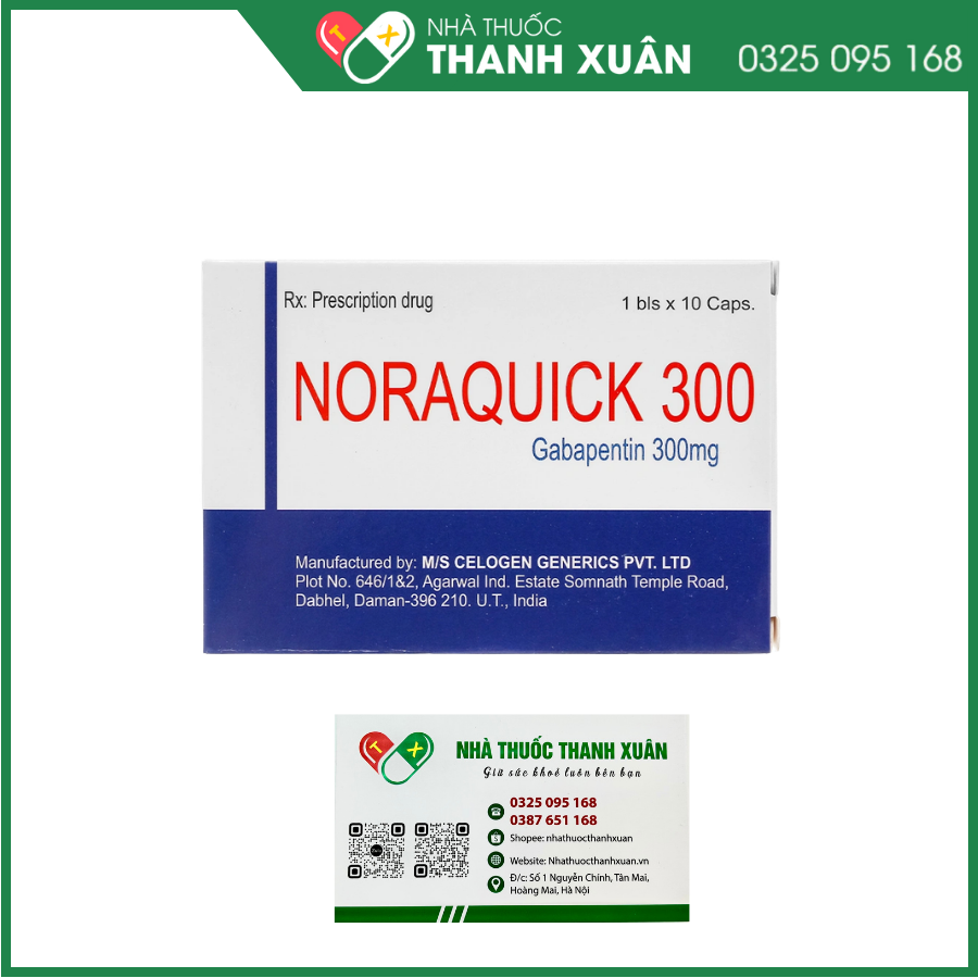 Noraquick 300 trị động kinh, đau dây thần kinh